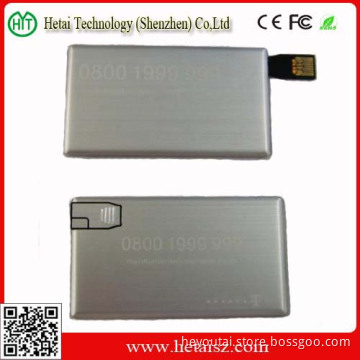 Postcard Aluminium Card Size USB Flash Drives Blank 4GB